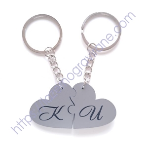 Персонализиран ключодържател две сърца пъзел